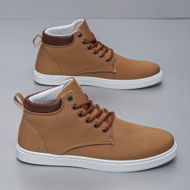 Canvas Skate Shoes With Good Traction, Men's Lace-up High Top Sneakers, Breathable , For Halloween