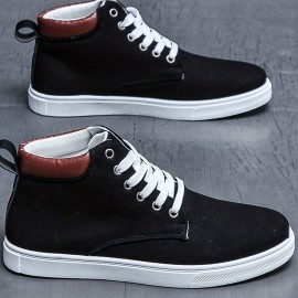 Canvas Skate Shoes With Good Traction, Men's Lace-up High Top Sneakers, Breathable , For Halloween