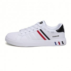 Men's Skate Shoes With Good Grip, Lace-up PU Leather Sneakers, Men's Footwear