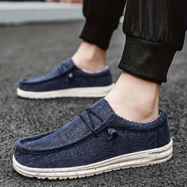 Men's Loafer Shoes With Decorative Shoelaces, Comfy Non-slip Slip On Breathable Shoes Sneakers, Spring And Summer