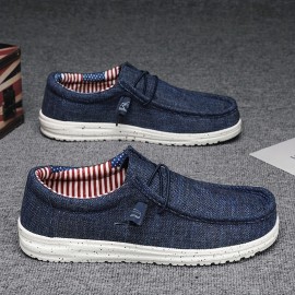 Men's Loafer Shoes With Decorative Shoelaces, Comfy Non-slip Slip On Breathable Shoes Sneakers, Spring And Summer