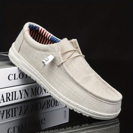 Men's Loafer Shoes With Decorative Shoelaces, Comfy Non-slip Slip On Breathable Shoes Sneakers, Spring And Summer