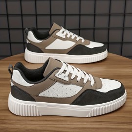 Men's Skate Shoes With Good Grip, Breathable Lace-up Sneakers