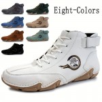 Men's Lace-up Sneakers - Casual Walking Shoes With Hook And Loop Fastener - Comfortable And Breathable