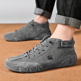 Men's Lace-up Sneakers - Casual Walking Shoes - Comfortable And Breathable - Mid Top