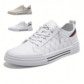 Men's Trendy Solid Skate Shoes, Comfy Non Slip Casual Sneakers For Men's Outdoor Activities