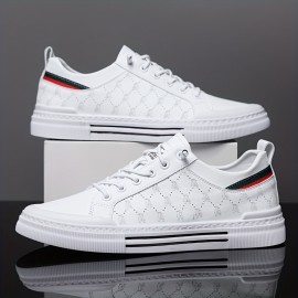 Men's Trendy Solid Skate Shoes, Comfy Non Slip Casual Sneakers For Men's Outdoor Activities