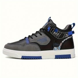 Men's Skate Shoes With Good Grip, Breathable Lace-up Sneakers, Men's Footwear