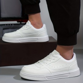 Men's Basic Versatile Skate Shoes With Good Grip, Breathable Lace-up Sneakers