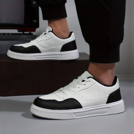 Men's Basic Versatile Skate Shoes With Good Grip, Breathable Lace-up Sneakers