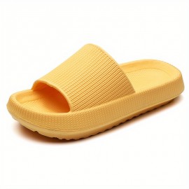 Casual Solid Color Slippers For Men, Non Slip Lightweight Open Toe Slippers For Indoor Shower Pool, All Seasons