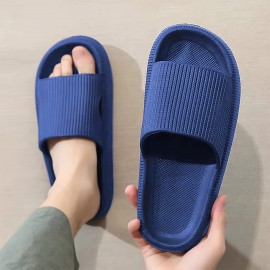 Casual Solid Color Slippers For Men, Non Slip Lightweight Open Toe Slippers For Indoor Shower Pool, All Seasons