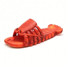 Men's Lobster Slide Sandals, Casual Non Slip Shoes, Open Toe Shoes For Outdoor Beach, Spring And Summer