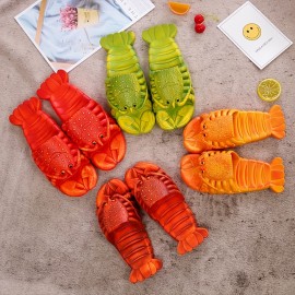 Men's Lobster Slide Sandals, Casual Non Slip Shoes, Open Toe Shoes For Outdoor Beach, Spring And Summer