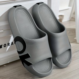 Men's EVA Cloud Slides, Casual Non Slip Slippers, Open Toe Shoes For Indoor Outdoor Beach Shower, Spring And Summer