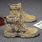 Men's Camouflage Sturdy Work Boots Lace-up Boots - Comfortable And Breathable Shoes