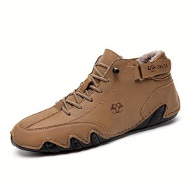 Men's Casual Ankle Boots, Breathable Slip-resistant Lace-up Walking Shoes For Outdoor, Spring Autumn And Winter