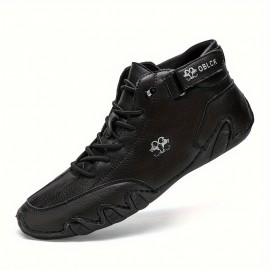 Men's Casual Ankle Boots, Breathable Slip-resistant Lace-up Walking Shoes For Outdoor, Spring Autumn And Winter