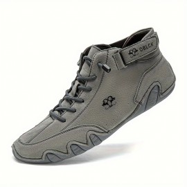 Men's Casual Ankle Boots, Breathable Slip-resistant Lace-up Walking Shoes For Outdoor, Spring Autumn And Winter