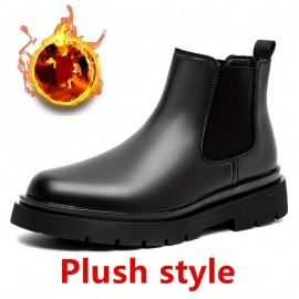 Men's Trendy Chelsea Boots, Waterproof Anti-skid Slip-on Ankle Boots With Thick Sole For Outdoor, Spring And Autumn