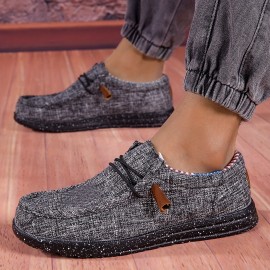 Men's Casual Loafer Shoes, Comfy Non-slip Slip On Breathable Shoes With Fabric Uppers For Walking Driving