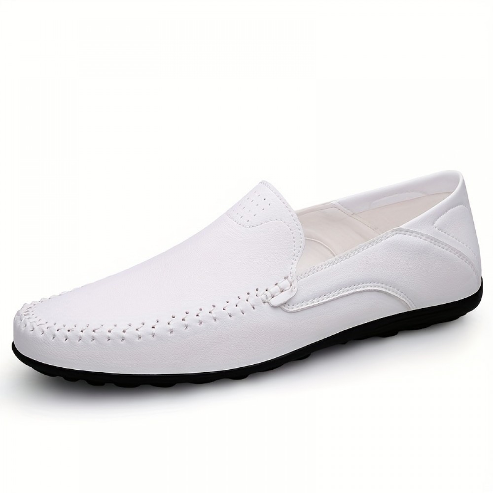 Men's Stitch Detail Loafer Shoes, Comfy Non-slip Slip On Shoes, Men's Shoes, Spring And Summer