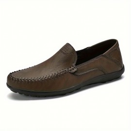 Men's Stitch Detail Loafer Shoes, Comfy Non-slip Slip On Shoes, Men's Shoes, Spring And Summer