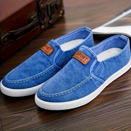 Men's Casual Loafers, Comfy Slip-on Shoes With Rubber Sole For Walking Driving