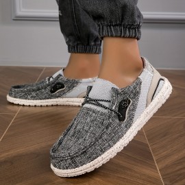 Men's Loafer Shoes With Decorative Shoelaces, Comfy Non-slip Slip On Breathable Shoes Sneakers, Spring And Summer