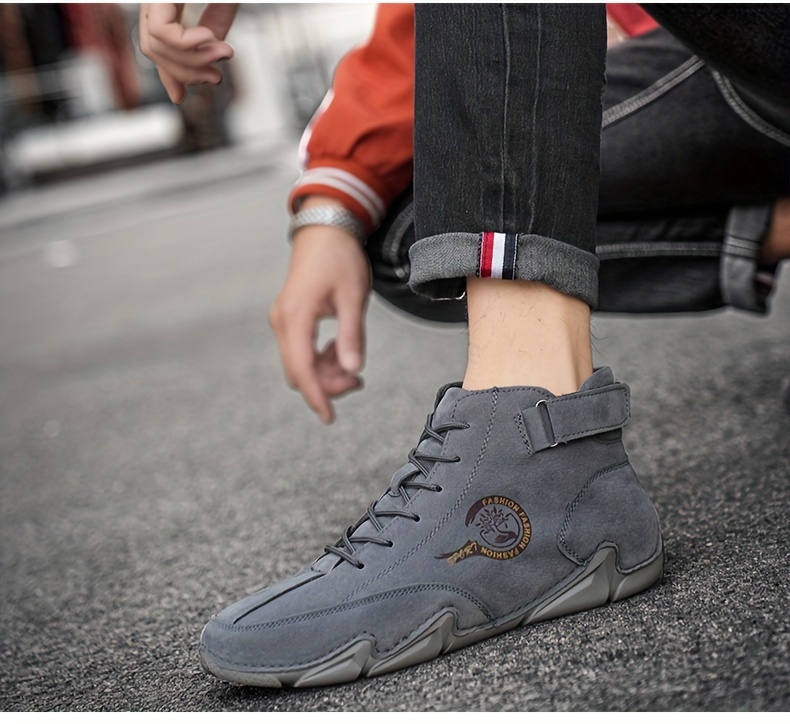 mens lace up sneakers casual walking shoes with hook and loop fastener comfortable and breathable details 29