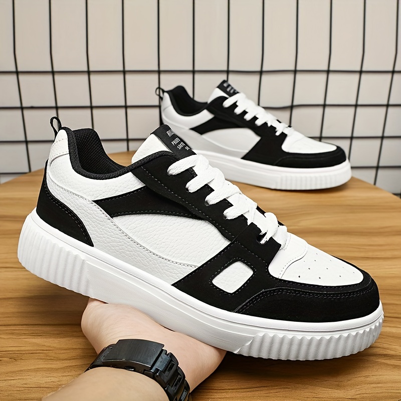 mens color block trendy skate shoes wear resistant non slip sneakers mens footwear details 4