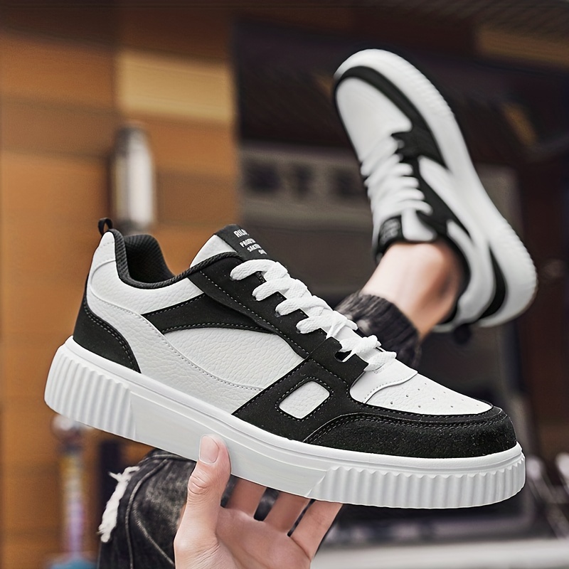 mens color block trendy skate shoes wear resistant non slip sneakers mens footwear details 5