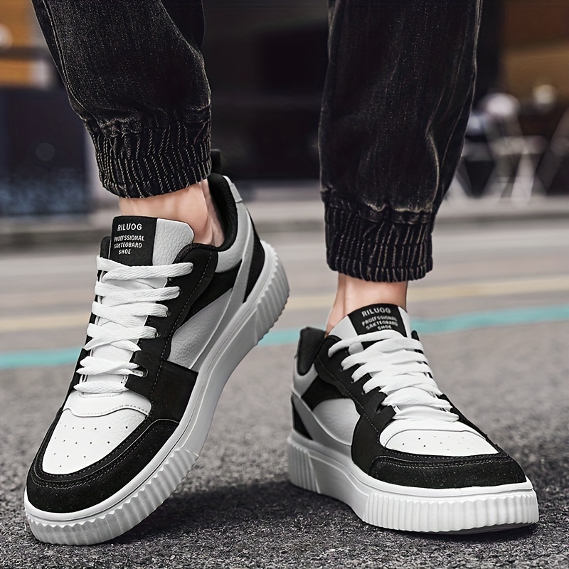 mens color block trendy skate shoes wear resistant non slip sneakers mens footwear details 6