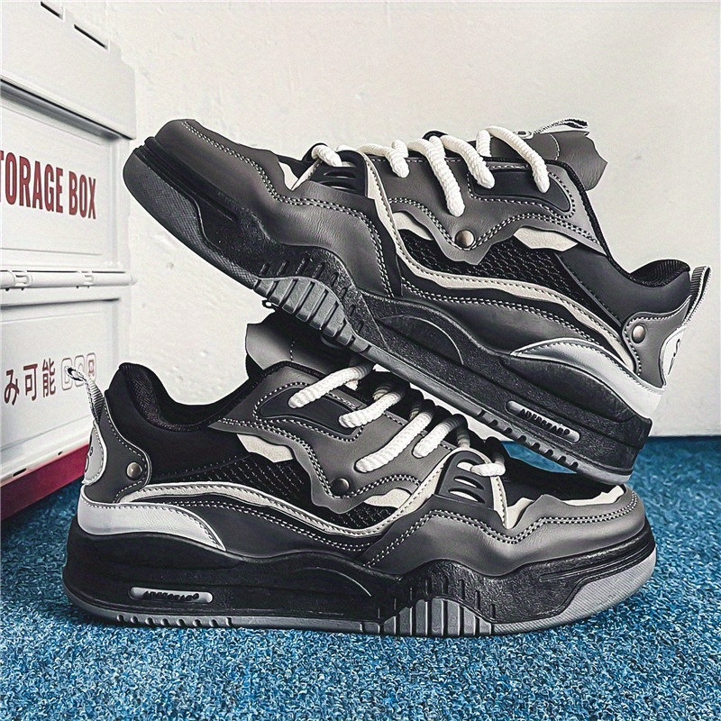 mens lace up trendy sneakers skate shoes with good grip breathable for halloween details 10