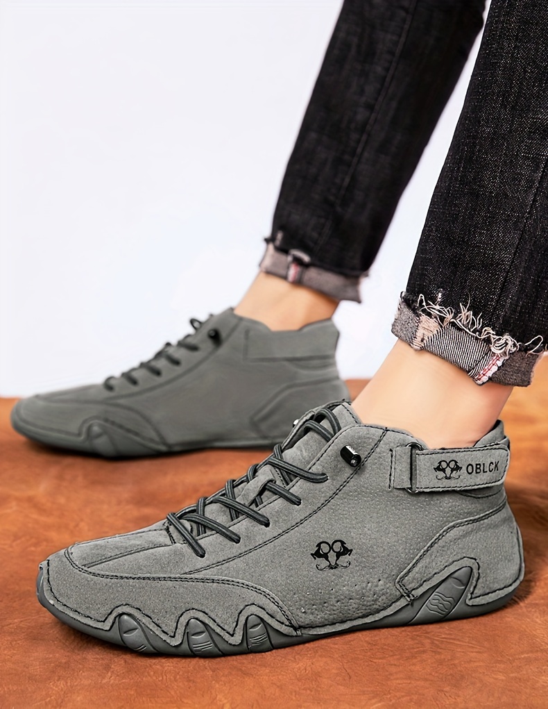 mens casual ankle boots breathable slip resistant lace up walking shoes for outdoor spring autumn and winter details 13