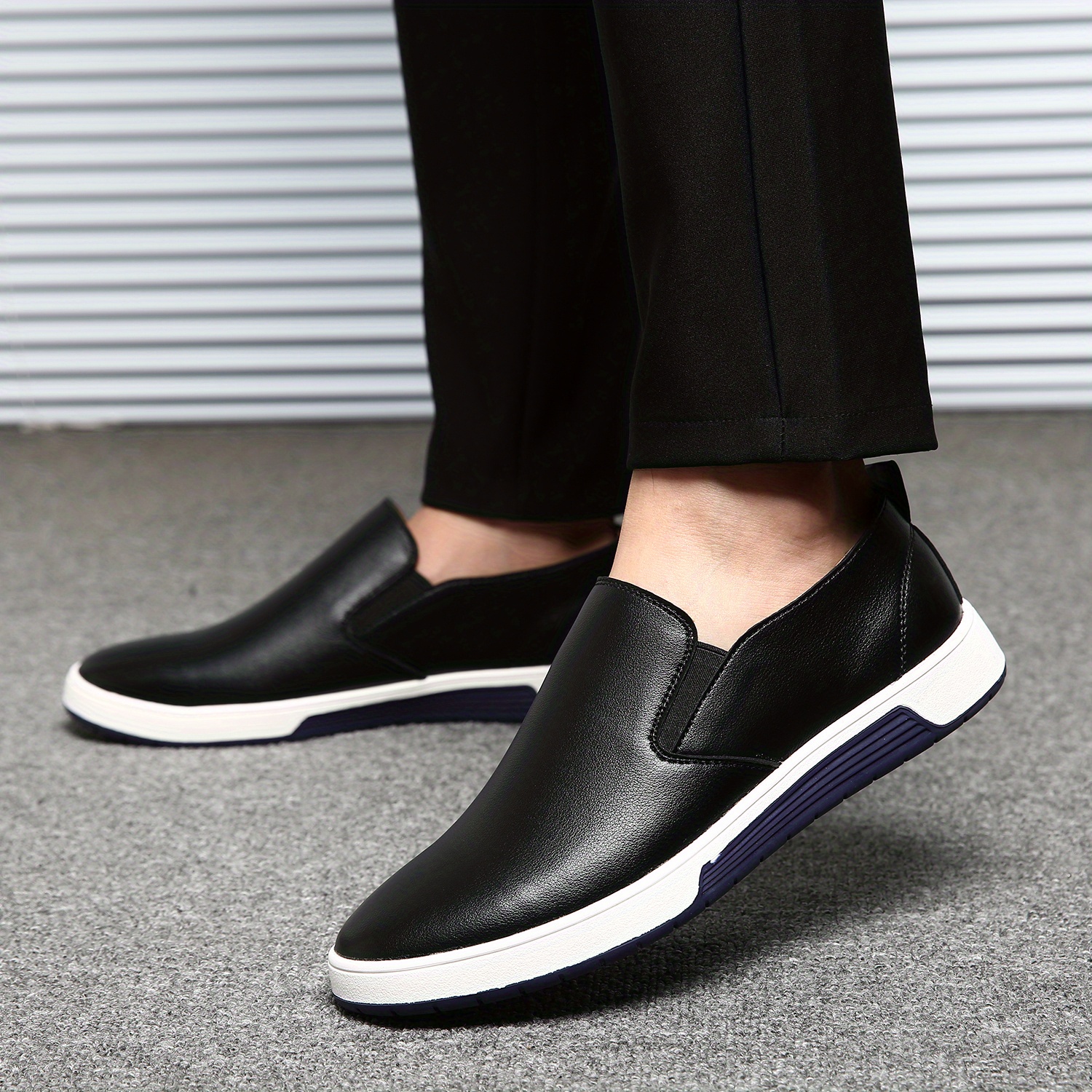 mens comfortable slip on smart casual shoes minimalist flat loafers fathers day gifts details 9