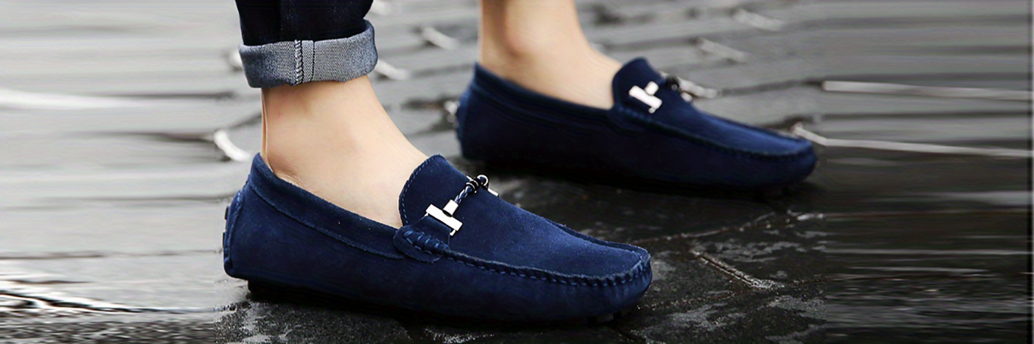 mens trendy slip on loafers casual outdoor walking shoes details 5