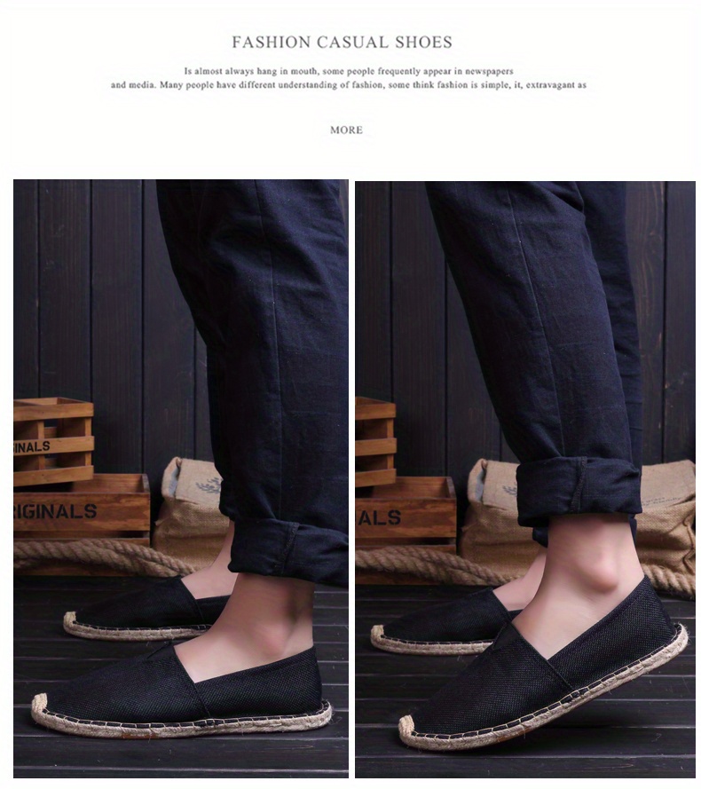 espadrilles loafer shoes, mens espadrilles loafer shoes casual slip on shoes comfortable walking shoes details 3