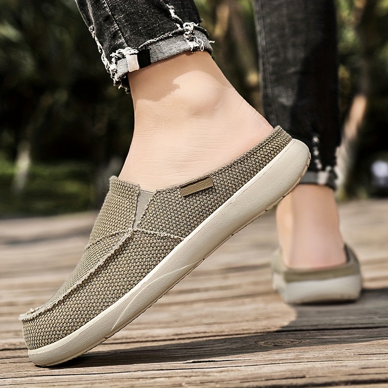 mens canvas slip on loafer shoes breathable lightweight sneakers details 9